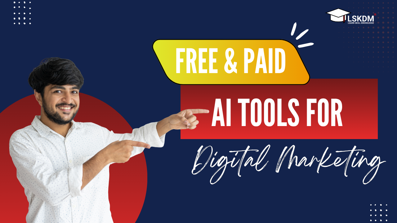 Free & paid AI tools for digital arketing banner
