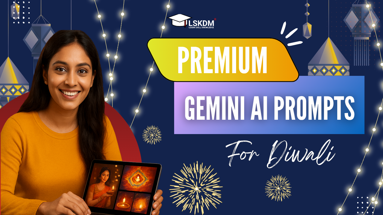 Premium Gemini AI Prompts for Diwali Excited young Indian professional celebrating success